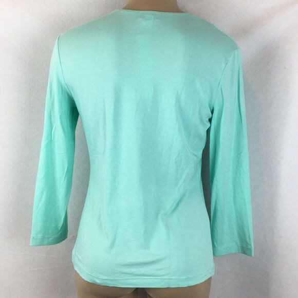 Cosabella Lace Trim Blue Long Sleeve Top M NEW - Picture 5 of 11